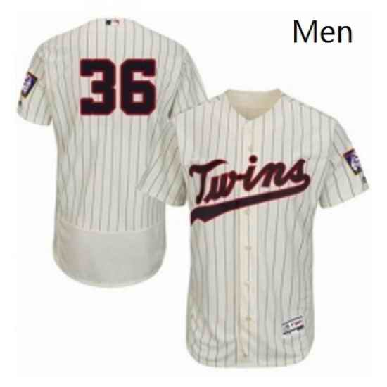 Mens Majestic Minnesota Twins 36 Robbie Grossman Authentic Cream Alternate Flex Base Authentic Collection MLB Jersey